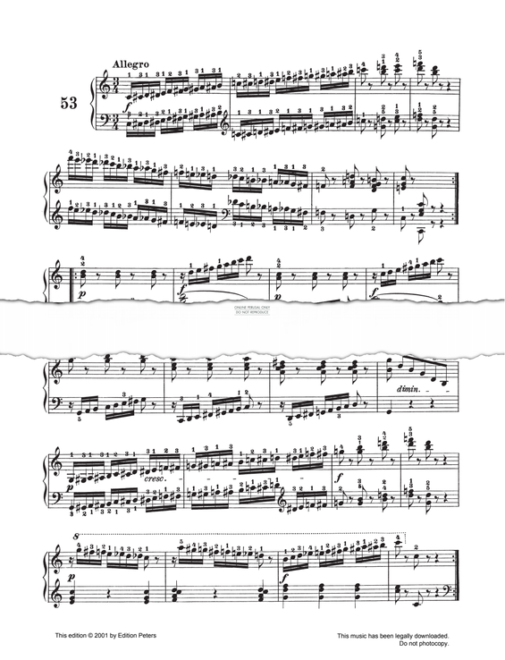 Produktgalerie: Seite 1 von 1 Allegro Op. 139 No. 53, Carl Czerny, Klavier