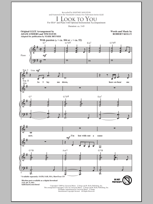 Produktgalerie: Seite 1 von 1 I Look To You, Mark Brymer, Chor