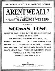 cover: Aren't We All, Norman Long, Gesang, Klavier