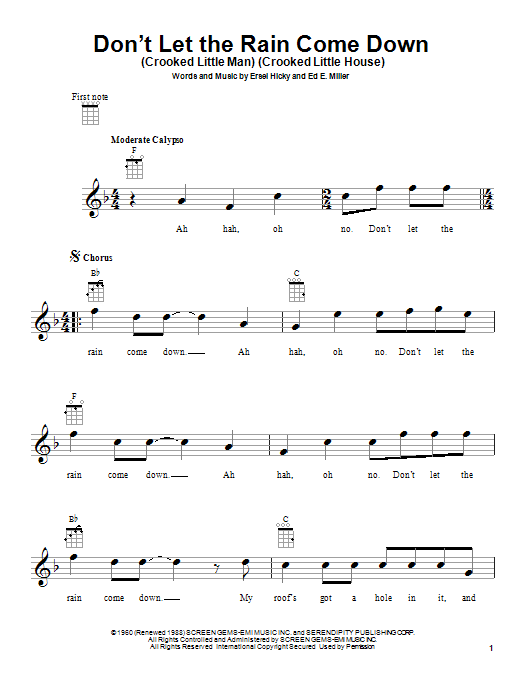 Product picture to:  Don't Let The Rain Come Down (Crooked Little Man) (Crooked Little House) - Serendipity Singers