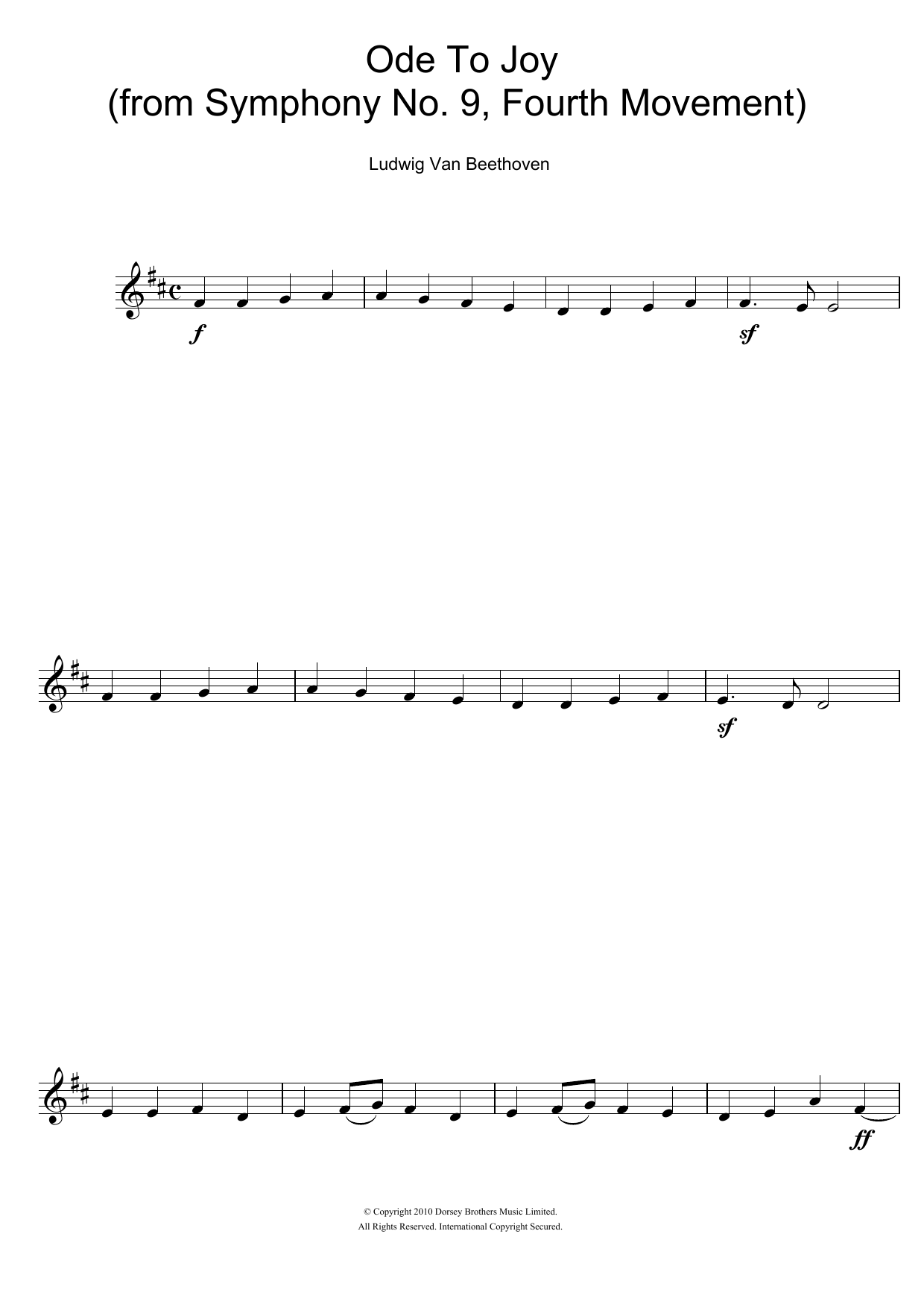 Product gallery: Page 1 of 1 Ode To Joy from Symphony No. 9, Fourth Movement, Ludwig Van Beethoven