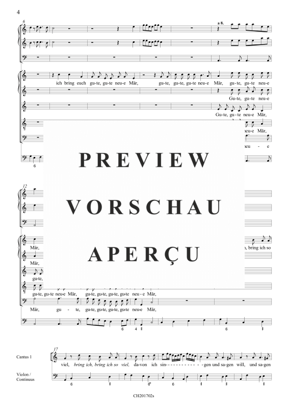 Produktgalerie: Seite 5 von 11 Vom Himmel hoch (Partitur), , Gemischtes Ensemble CCATB, 2 Violinen, Violon und BC
