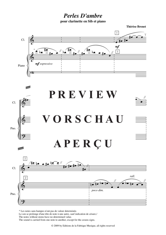 Product gallery: Page 3 of 18 Perles d'Ambre , , (clarinet in Bb + piano)