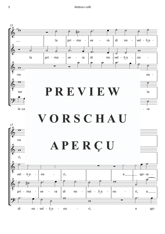 gallery: Vestiva i colli - A masterful madrigal of the Renaissance, , Gemischter Chor/Ensemble 5-stimmig CATQB