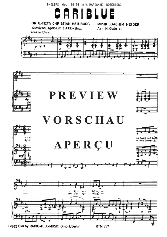 Produktgalerie: Seite 4 von 4 Cariblue, Rosenberg, 	Marianne, Klavier und Gesang
