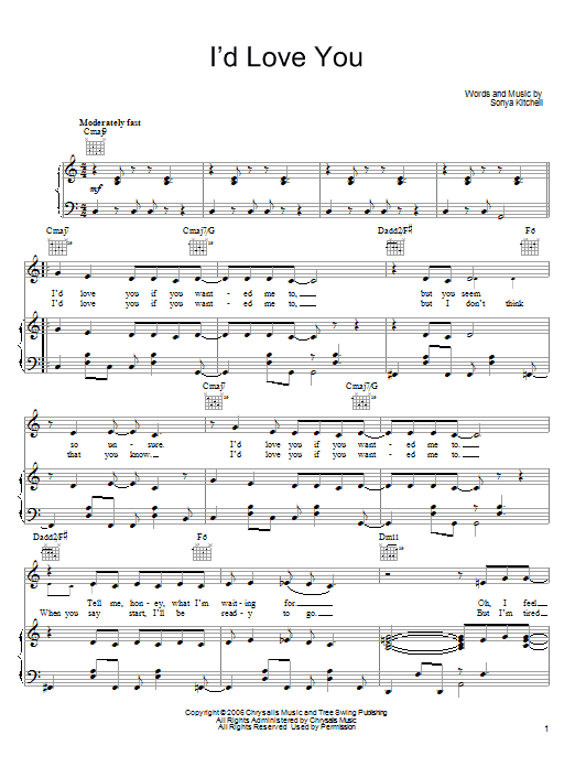 Produktgalerie: Seite 1 von 1 I'd Love You, Sonya Kitchell, Gesang, Gitarre, Klavier