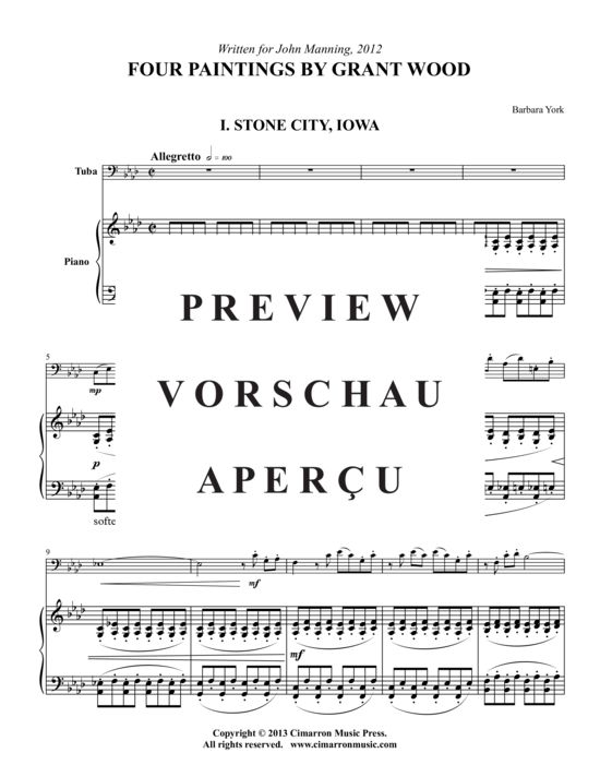 Product gallery: Page 2 of 21 Vier Gemälde von Grant Wood , , (tuba + piano)