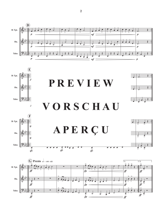 Produktgalerie: Seite 4 von 8 Pioneer Medley , , (Blechbläser Trio für Trompete in B, Horn in F oder Posaune + Tuba)