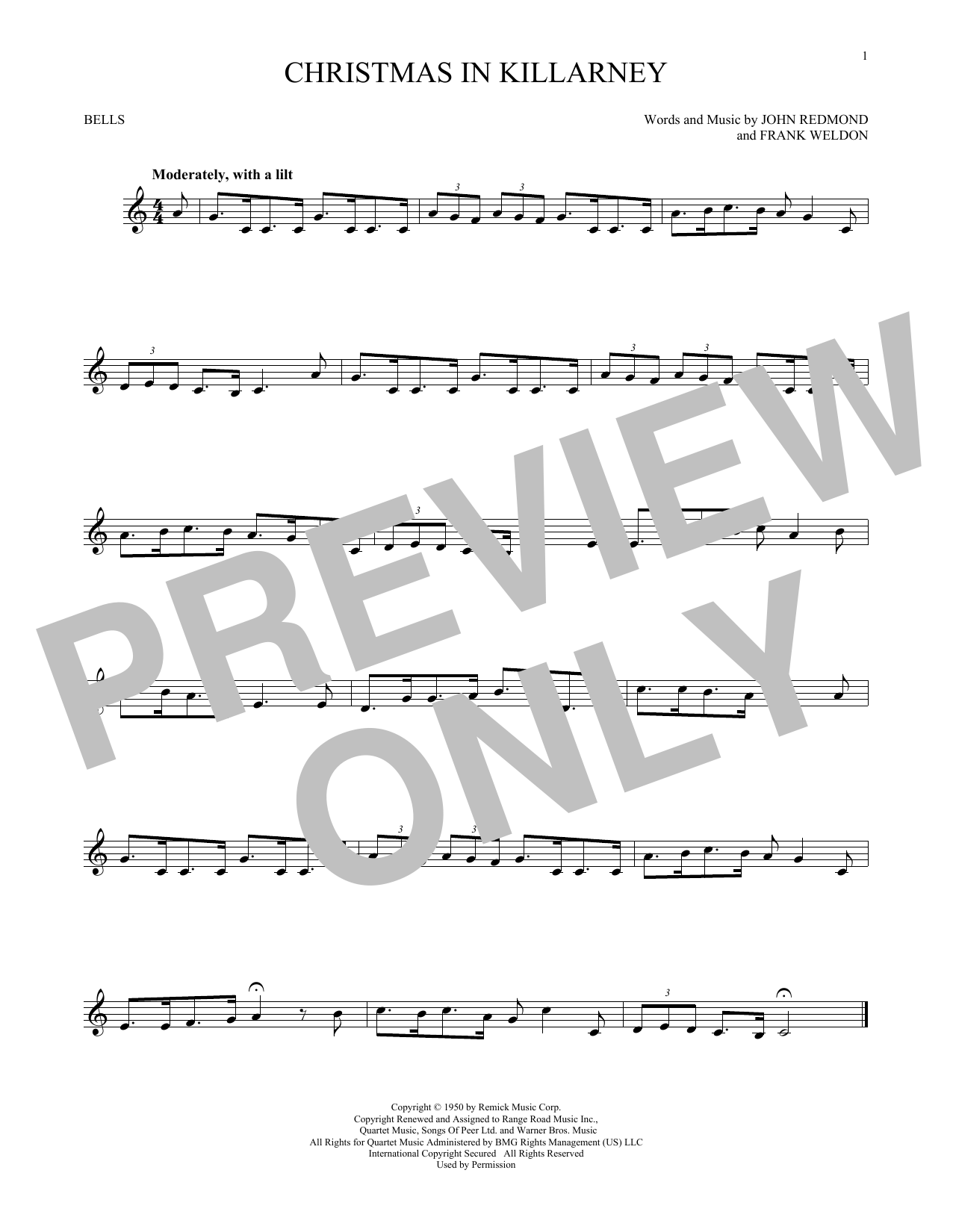 Produktgalerie: Seite 1 von 1 Christmas In Killarney, Frank Weldon, Percussion