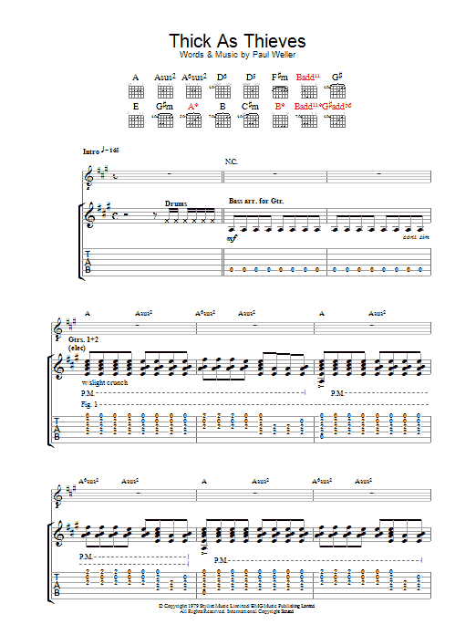 Produktgalerie: Seite 1 von 1 Thick As Thieves, The Jam, Gitarre