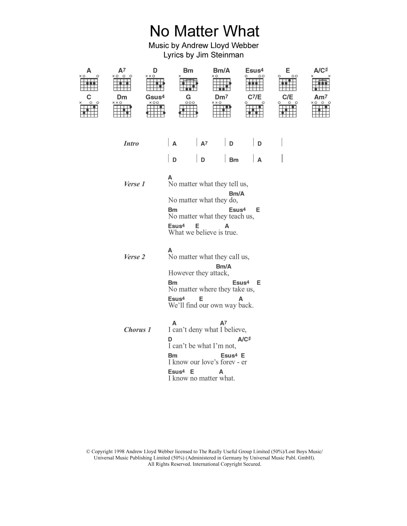 Produktbild zu: No Matter What (from Whistle Down The Wind)