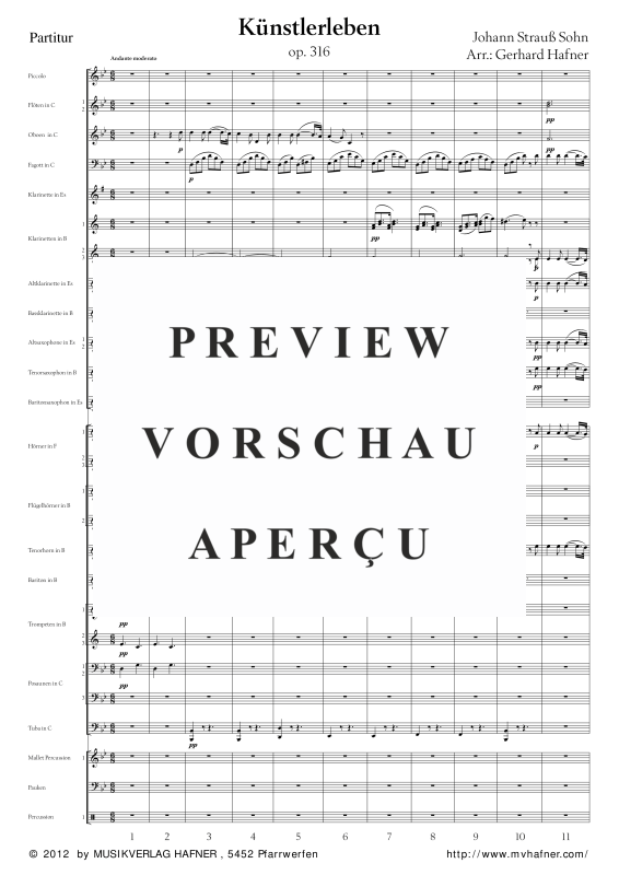 Product gallery: Page 6 of 11 Künstlerleben, , (large wind orchestra)