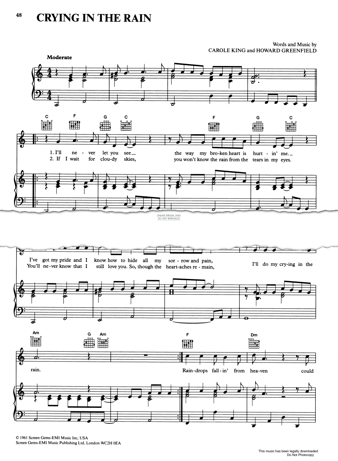 Product gallery: Page 1 of 1 Crying In The Rain, Carole King