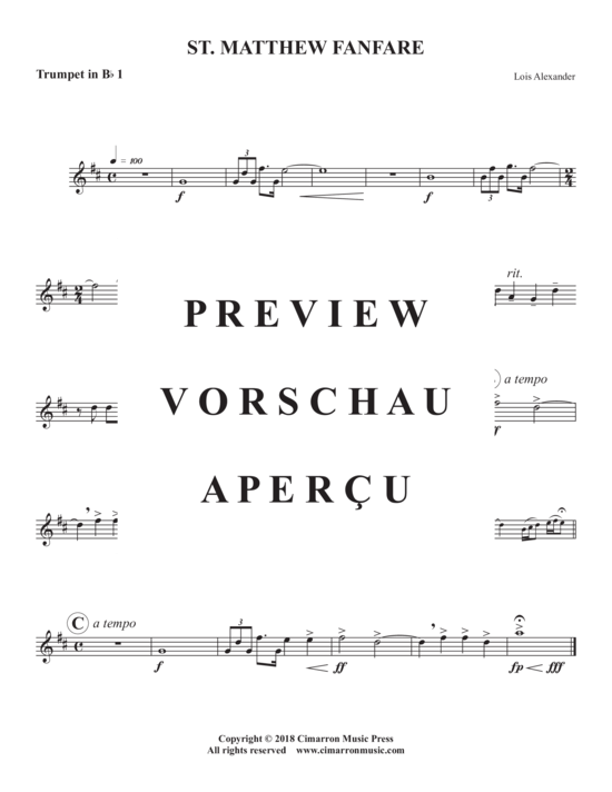 Produktgalerie: Seite 5 von 11 St. Matthew Fanfare , , (Blechbläser Quintett)