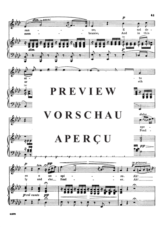 Product gallery: Page 5 of 7 O del mio dolce ardor, Parisotti, Alessandro, High Voice and Piano