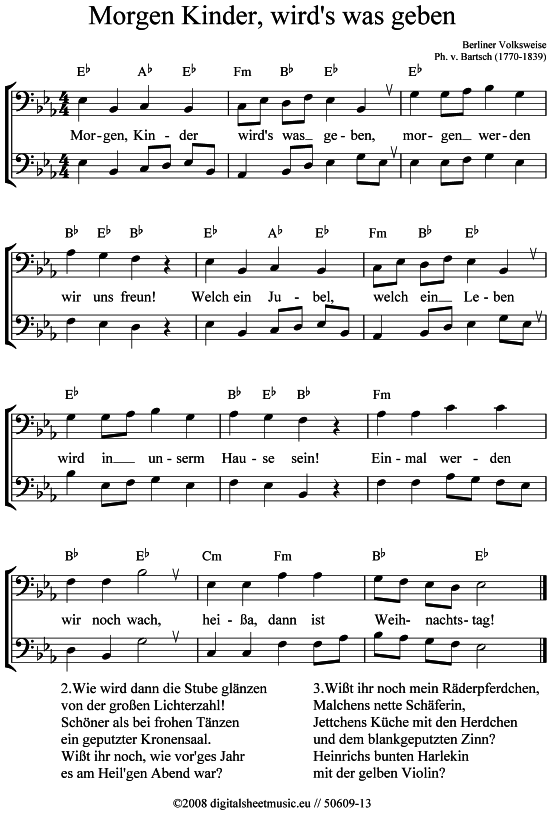 gallery: Morgen, Kinder wird´s was geben , , Zwei Posaunen in C