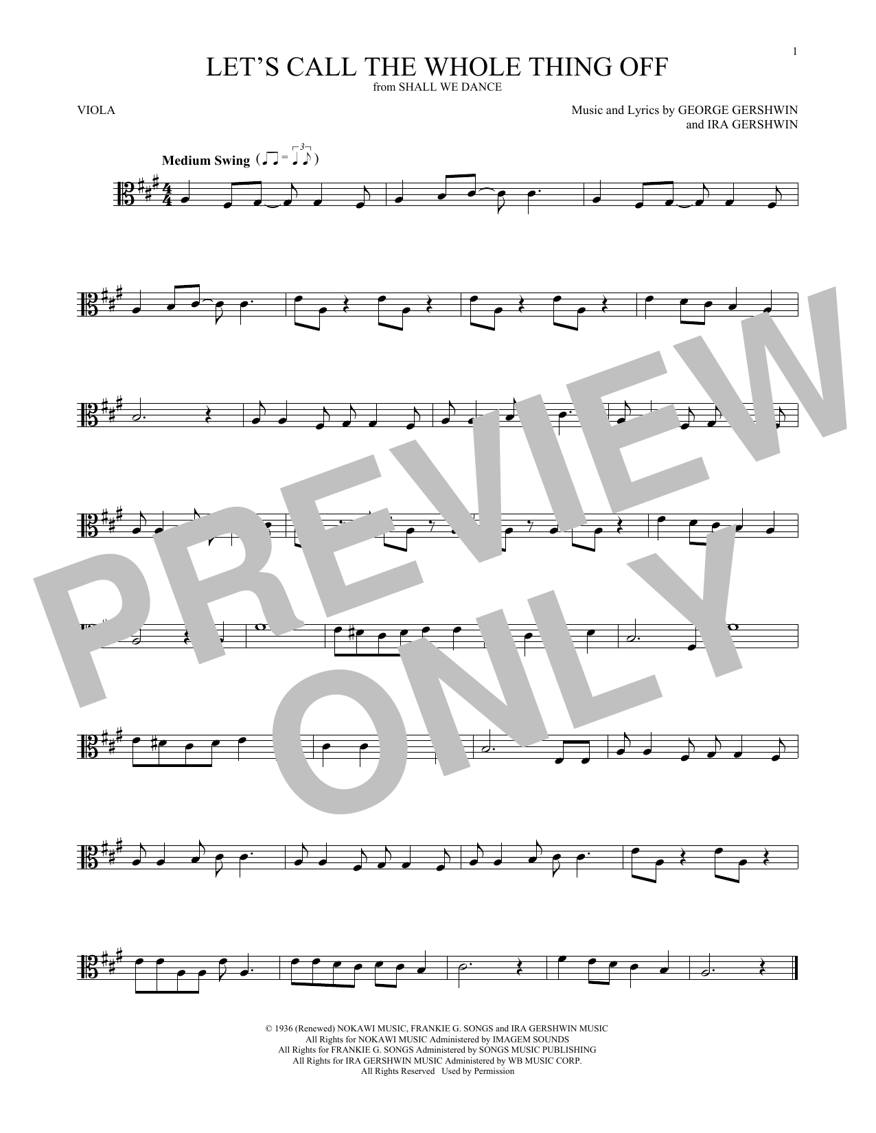 Product gallery: Page 1 of 1 Let's Call The Whole Thing Off, George Gershwin
