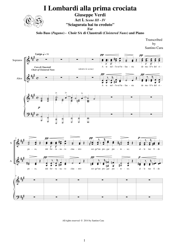 Produktbild zu: 'Sciagurata hai tu creduto' Solo Bass - Choir SAGiuseppe Verdi