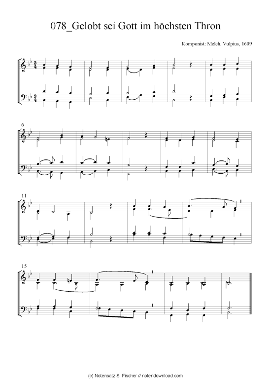 Produktbild zu: Gelobt sei Gott im höchsten Thron Melch. Vulpius, 1609