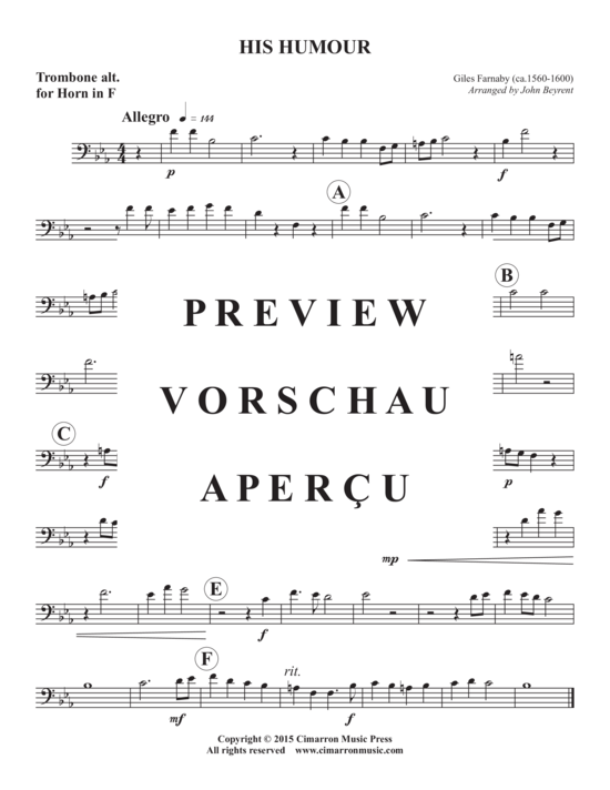 Produktgalerie: Seite 8 von 9 His Humour , , (Blechbläserquartett)