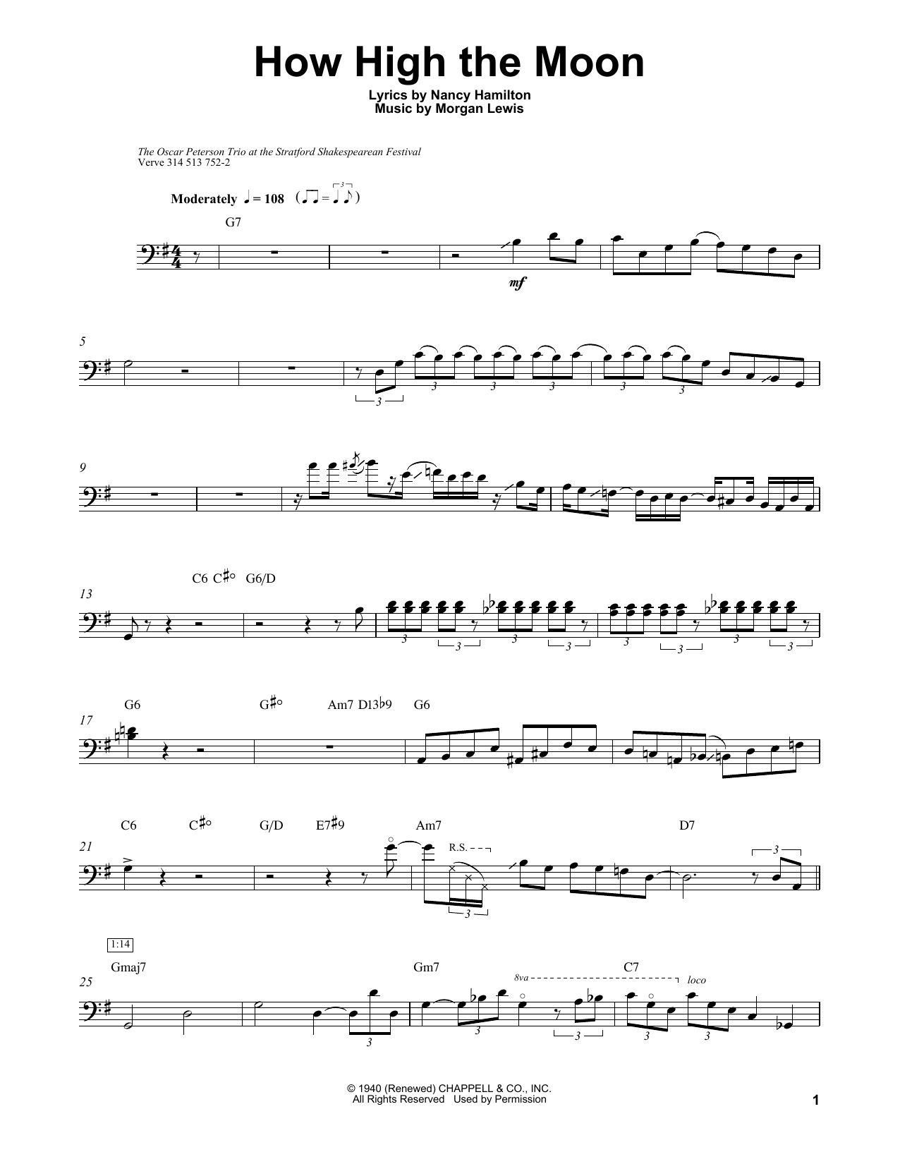 Produktgalerie: Seite 1 von 1 How High The Moon, Ray Brown, Kontrabass