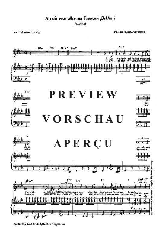 Product gallery: Page 4 of 4 An dir war alles nur Fassade, Bel Ami , , Piano and Voice