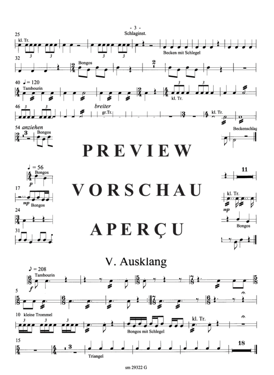 Product gallery: Page 4 of 4 Narrenleben , , (Suite for trumpet + ensemble) Percussion
