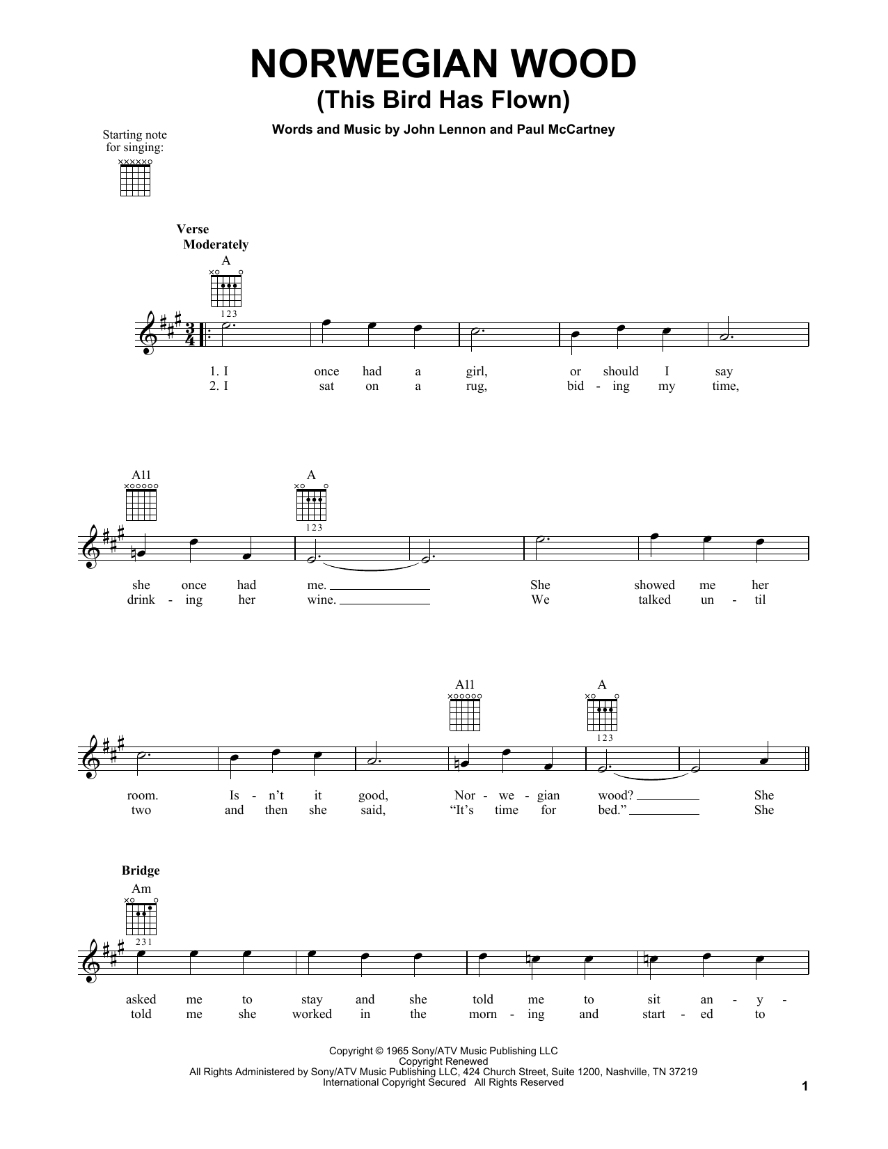 Product gallery: Page 1 of 1 Norwegian Wood (This Bird Has Flown), The Beatles