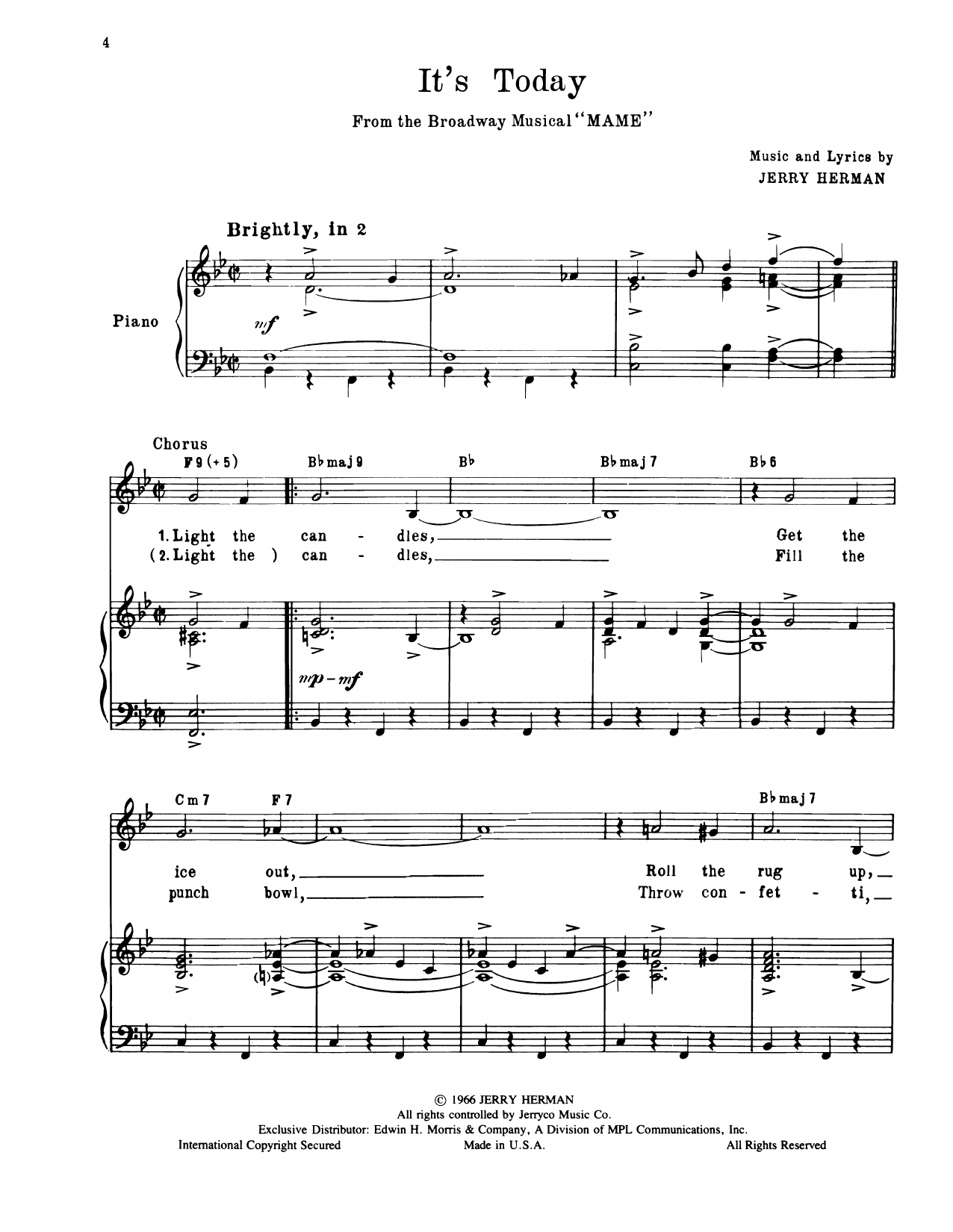 Produktbild zu:  It's Today (from Mame) - Jerry Herman