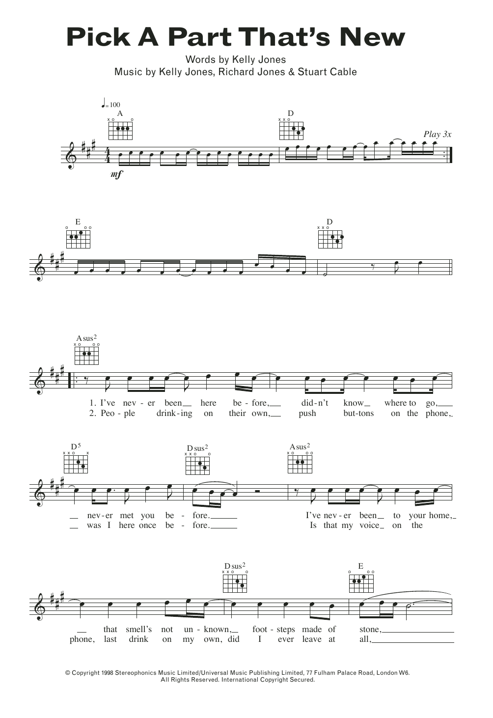 Produktgalerie: Seite 1 von 1 Pick A Part That's New, Stereophonics, Melodieinstrument