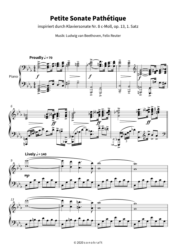 gallery: Petite Sonate Pathétique - inspiriert durch Klaviersonate Nr. 8 c-Moll, op. 13, 1. Satz, Reuter, Felix, Klavier Solo