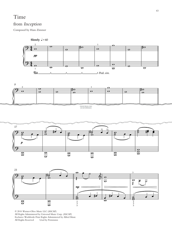 Product gallery: Page 1 of 1 Time (from 'Inception'), Hans Zimmer