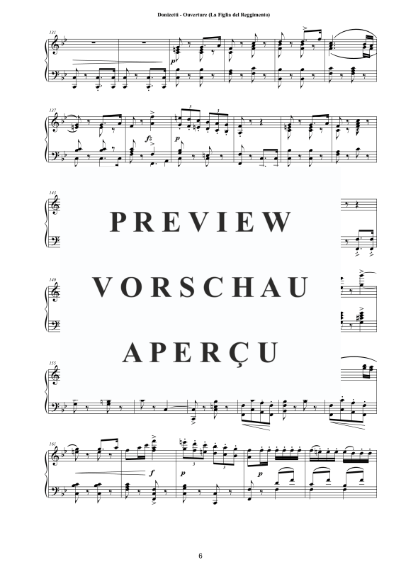 Produktgalerie: Seite 7 von 11 Ouverture (La Figlia del Reggimento) - Piano Version, , Klavier Solo