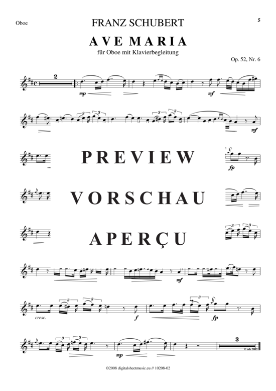 Product gallery: Page 6 of 6 Ave Maria , , (Oboe + Keyboard)
