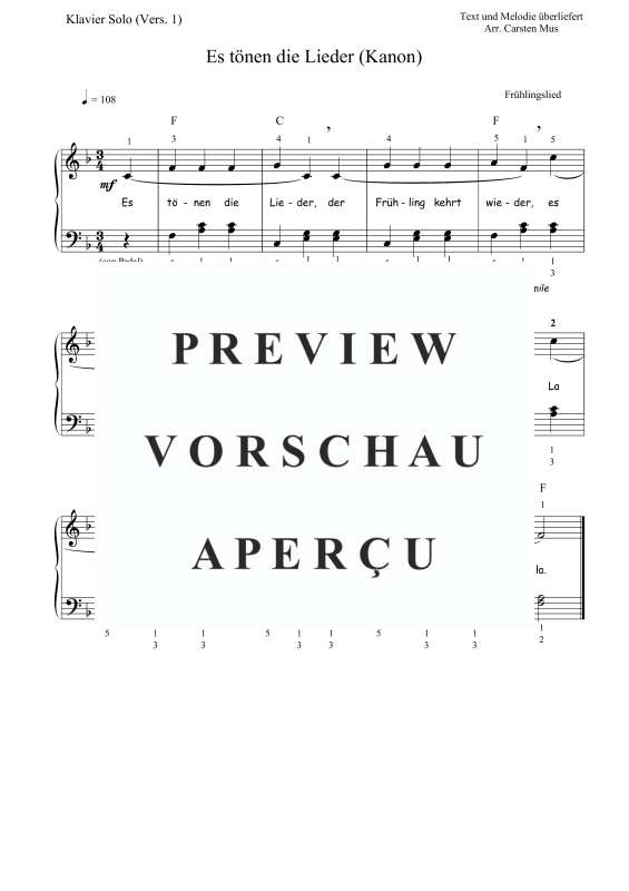 Produktbild zu: Es tönen die Lieder (Vers. - 1)Traditional