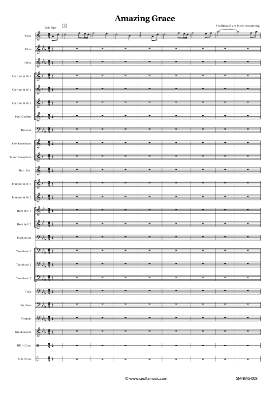 Produktgalerie: Seite 1 von 11 Amazing Grace, , Concert Band und Dudelsack Solo