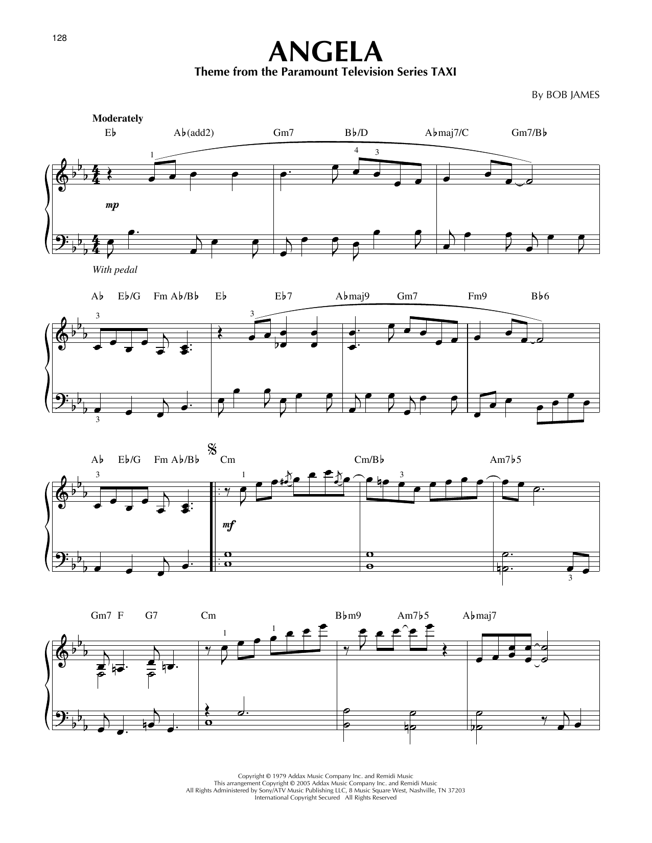 Produktgalerie: Seite 1 von 1 Angela (Theme From Taxi) (arr. Larry Moore), Bob James, Klavier