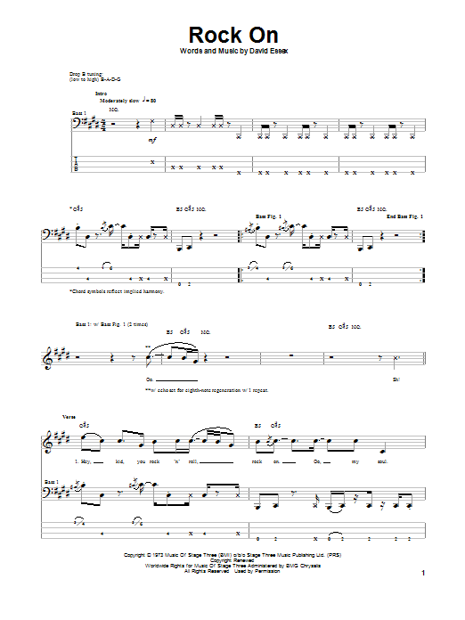 Produktgalerie: Seite 1 von 1 Rock On, David Essex, E-Bass