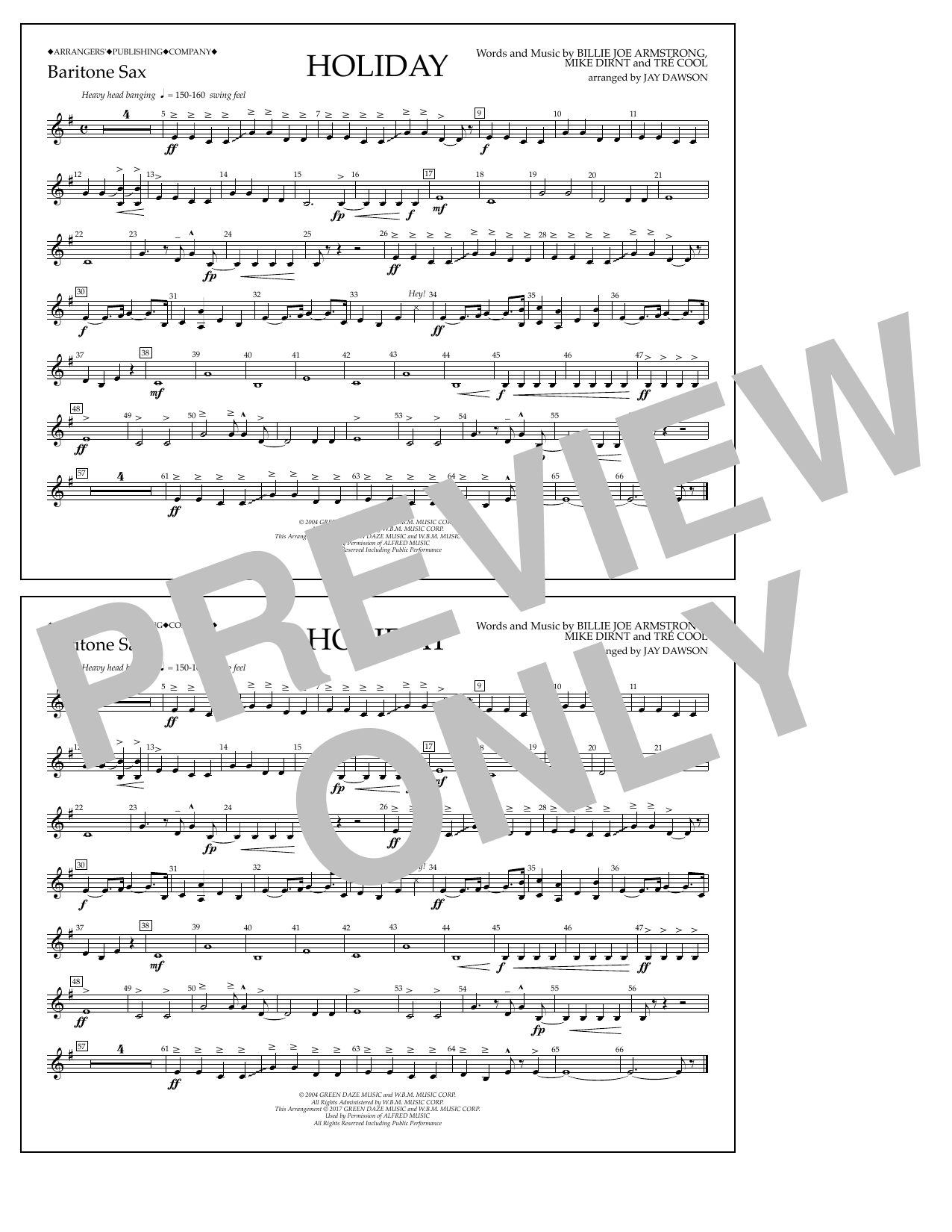 Product picture to: Holiday - Eb Baritone Sax