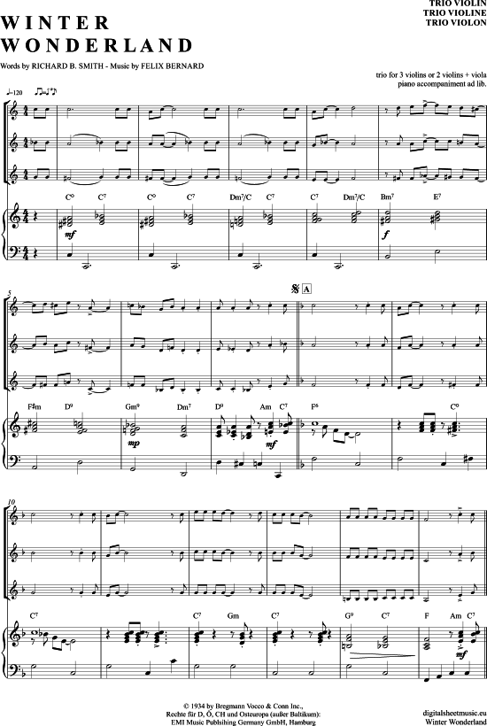 Product picture to: Winter Wonderland Bing Crosby (Big Band Fassung)