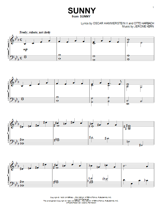 Product gallery: Page 1 of 1 Sunny, Jerome Kern