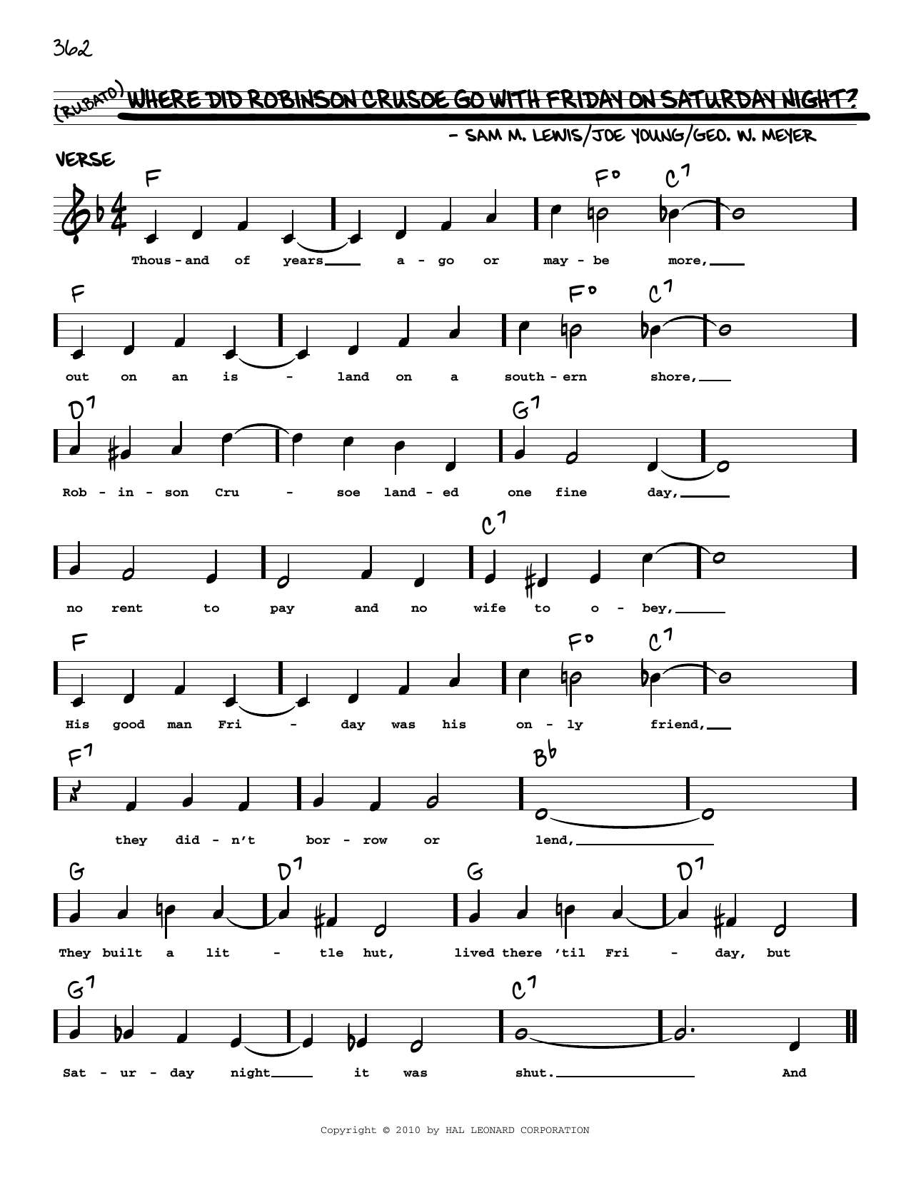 Produktbild zu: Where Did Robinson Crusoe Go With Friday On Saturday Night? (arr. Robert Rawlins)