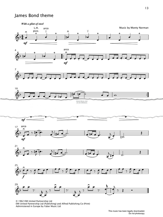 Produktgalerie: Seite 1 von 1 James Bond Theme, Monty Norman, Violine