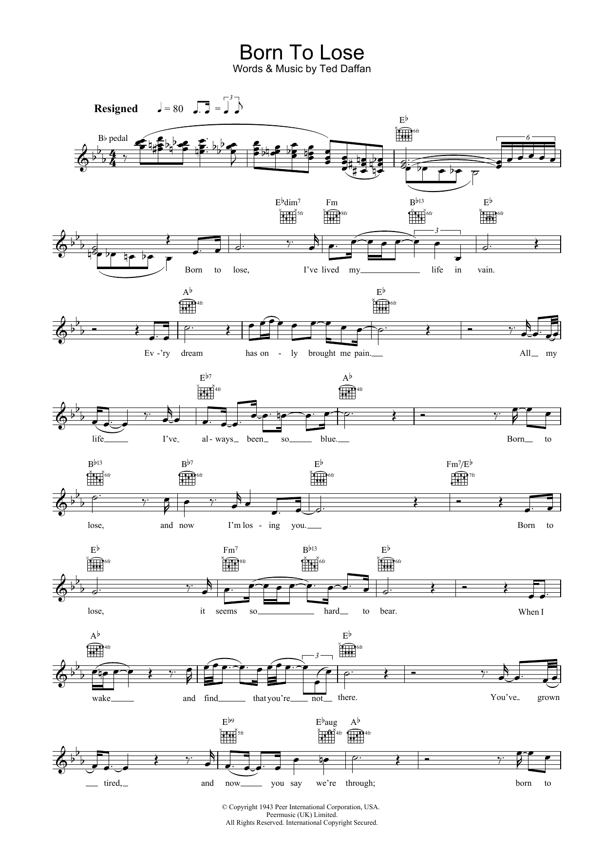 Produktbild zu: Born To Lose