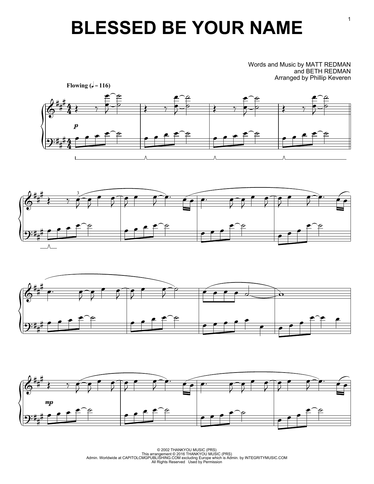 Product gallery: Page 1 of 1 Blessed Be Your Name (arr. Phillip Keveren), Matt Redman