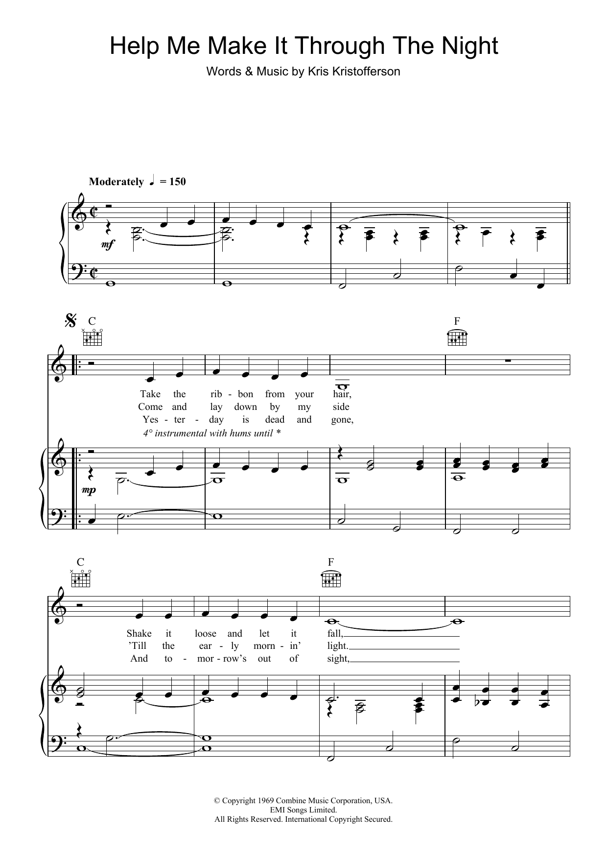 Produktgalerie: Seite 1 von 1 Help Me Make It Through The Night, Kris Kristofferson, Gesang, Gitarre, Klavier