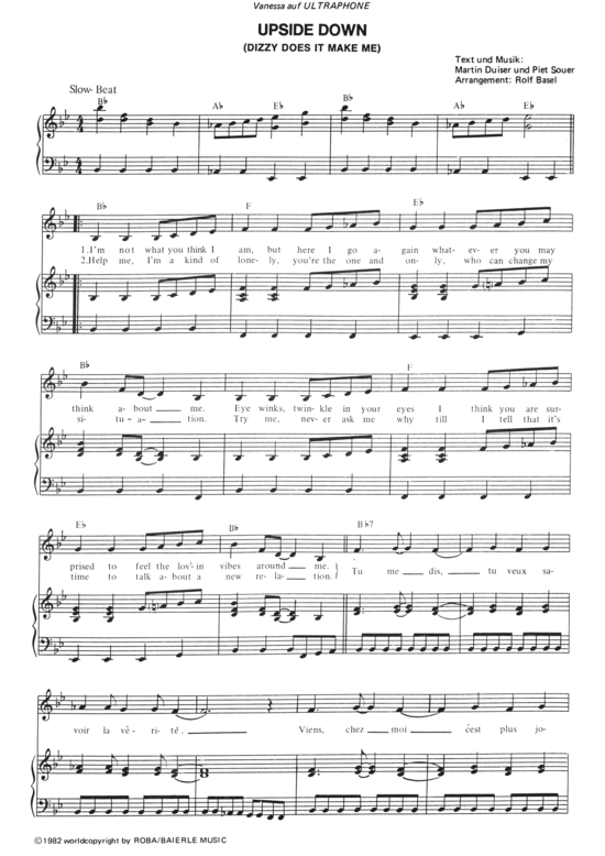 Produktbild zu: Upside Down (Dizzy does it make me) Vanessa
