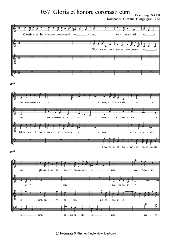 Product picture to: Gloria et honore coronasti eum Giovanni Giorgi, gest. 1762 