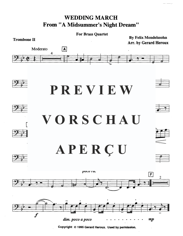 Produktgalerie: Seite 9 von 10 Hochzeitsmarsch, , Blechbläser Quartett