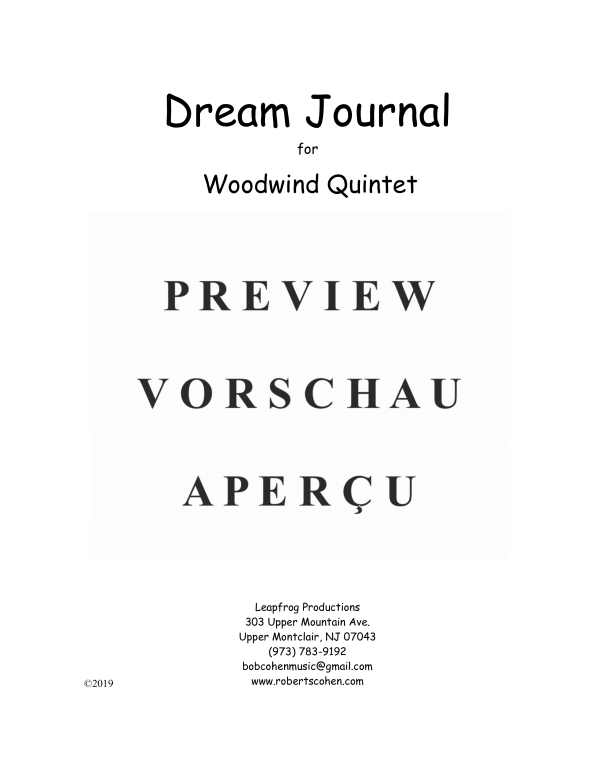 Produktgalerie: Seite 5 von 11 Dream Journal, , (Holzbläse Quintett)